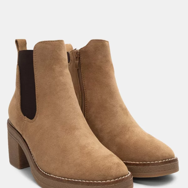 Μποτάκια Chelsea με Κρεπ Σόλα - Μπεζ-Σκούρο