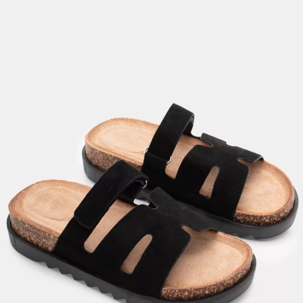 Σανδάλια Flatform με Λουράκι Scratch - Μαύρο