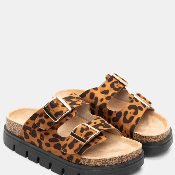 Σανδάλια Flatform με Τρακτερωτή Σόλα - Animal Print