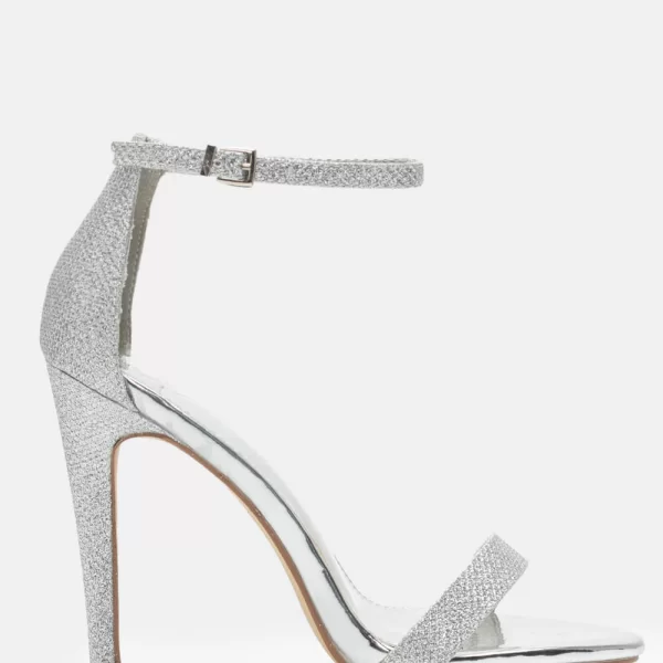 Πέδιλα με Μπαρέτα & Glitter - Ασημί