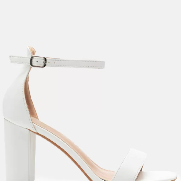 Πέδιλα με Τακούνι & Μπαρέτα - Λευκό