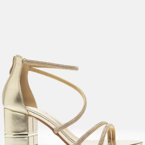 Πέδιλα με Φερμουάρ & Strass - Χρυσό
