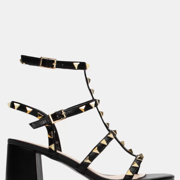 Πέδιλα με Πολλαπλά Λουράκια & Τρούκς - Μαύρο