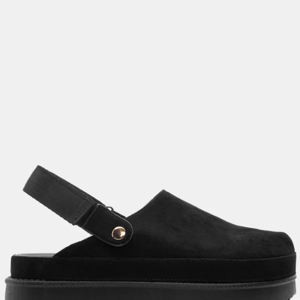 Clogs Δίσολα με Λουράκι Scratch - Μαύρο