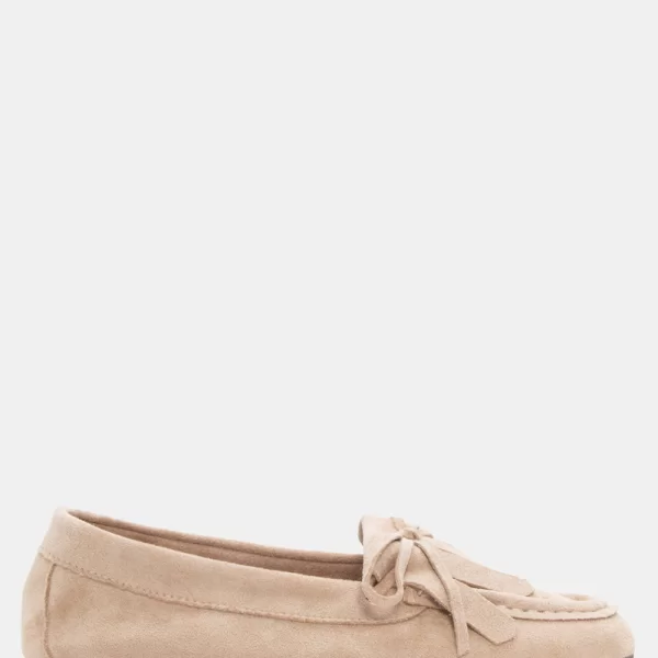 Μοκασίνια με Διακοσμητικά Κρόσσια - Μπεζ-Σκούρο