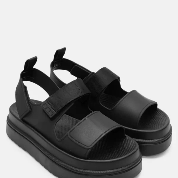 Σανδάλια Flatform με Λουράκια Scratch - Μαύρο