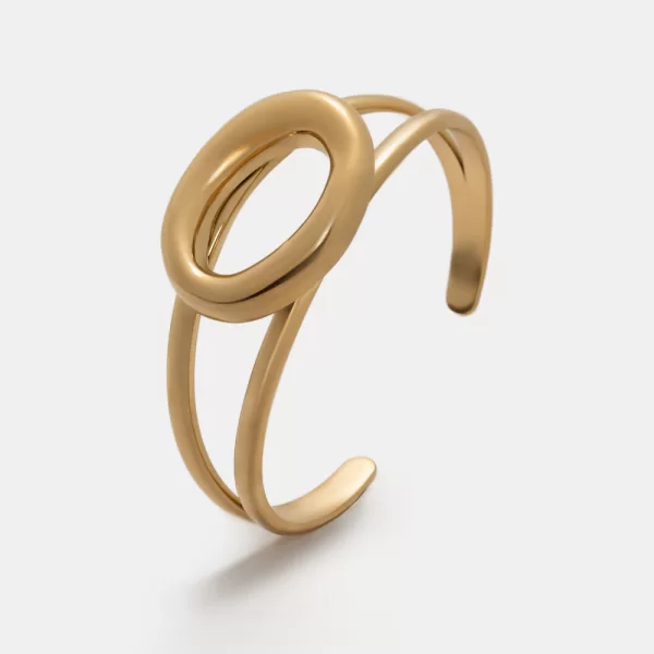 Βραχιόλι Χειροπέδα με Κρίκο - Χρυσό