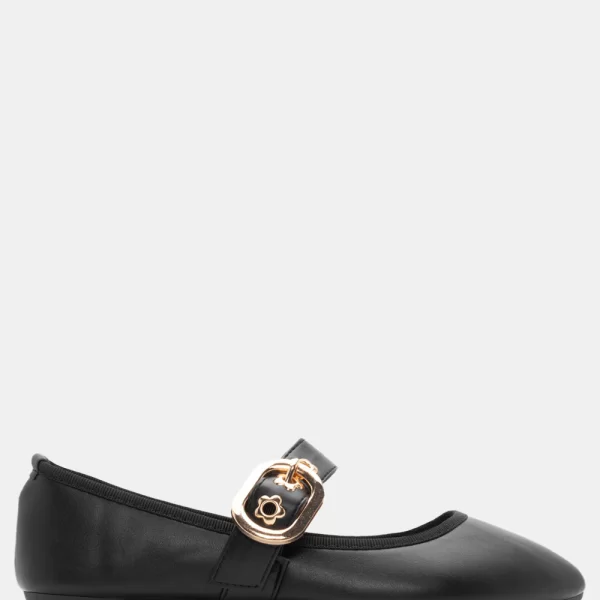 Μπαλαρίνες με Λουράκι & Μεταλλικές Λεπτομέρειες - Μαύρο