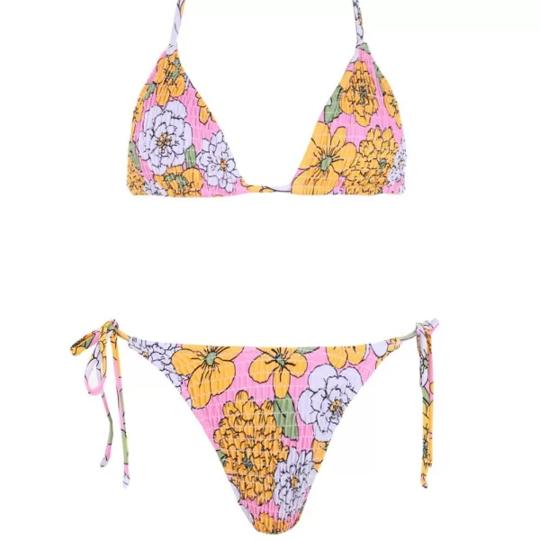 GIGI-Μαγιό Σετ Μπικίνι Γκοφρέ Floral - Floral