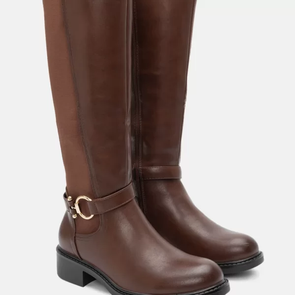 Μπότα με Λάστιχο & Διακοσμητική Τόκα - Κάμελ