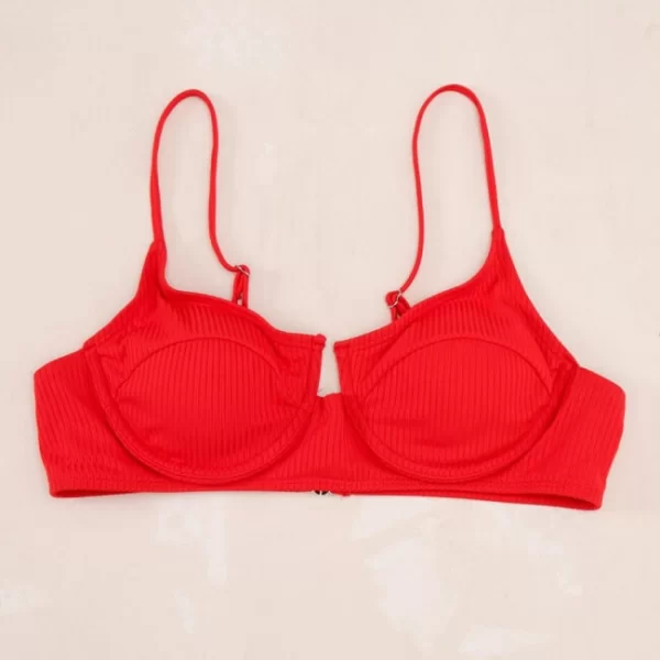 GIGI-Μαγιό Top Ριπ με Μπανέλα Plus Size - Κόκκινο