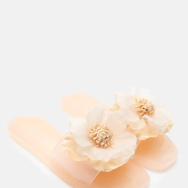 Παντόφλες με Διακοσμητικό Λουλούδι - Nude