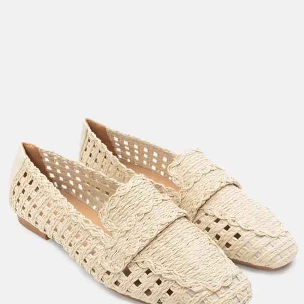 Μπαλαρίνες με Πλεκτό Σχέδιο - Μπεζ