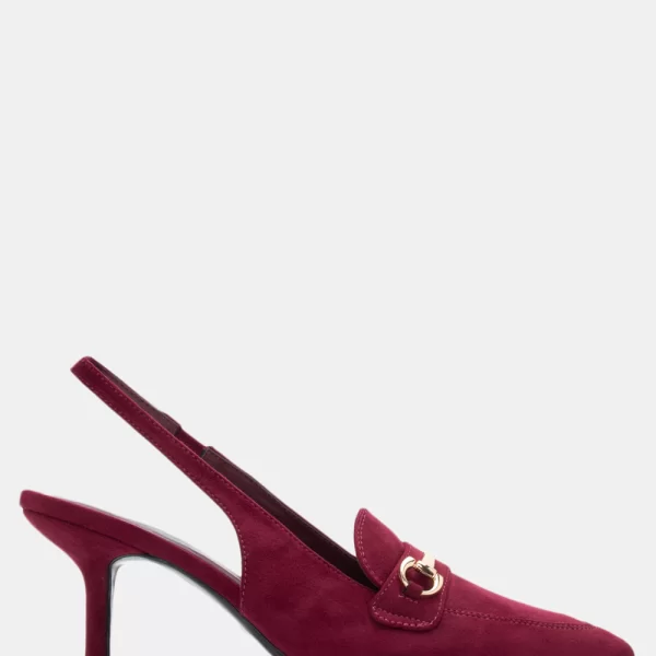 Γόβες Μυτερές με Διακοσμητική Αγκράφα - Μπορντό