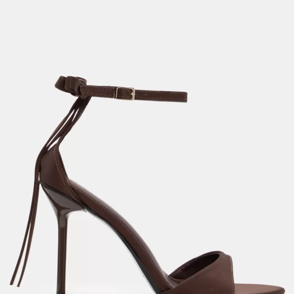 Πέδιλα με Μπαρέτα & Διακοσμητικό Φιόγκο - Καφέ Σκούρο