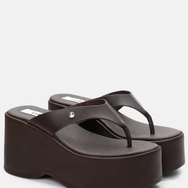 LUIGI DESIGN - Πλατφόρμες με Λεπτή Φάσα - Καφέ Σκούρο