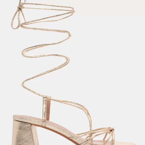 Πέδιλα Lace Up με Σχέδιο Κόμπο - Χρυσό