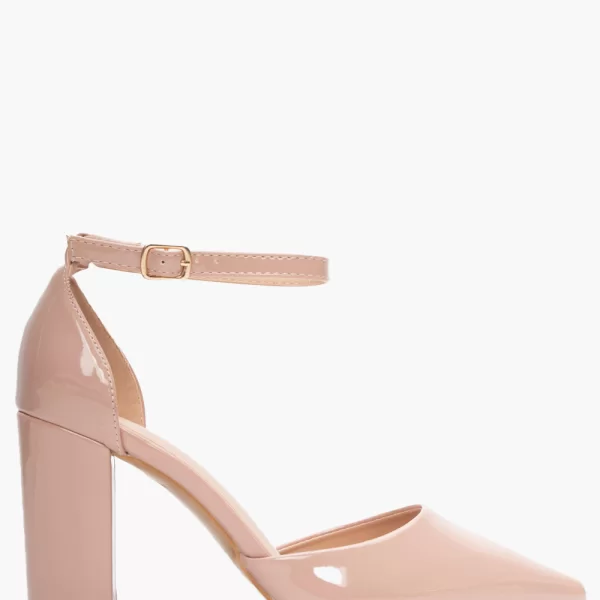 Γόβες Μυτερές με Μπαρέτα - Nude