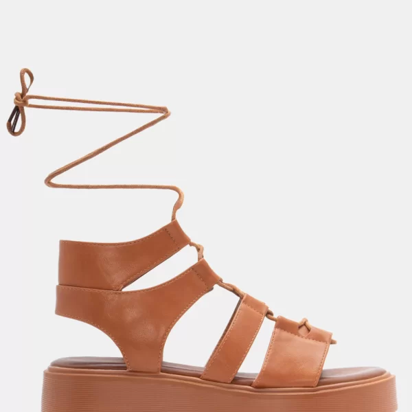 Σανδάλια Flatform Gladiator - Κάμελ