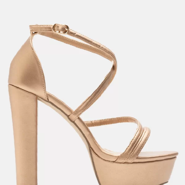 LUIGI DESIGN - Πέδιλα με Χιαστί Λουριά & Φιάπα - Χαλκός