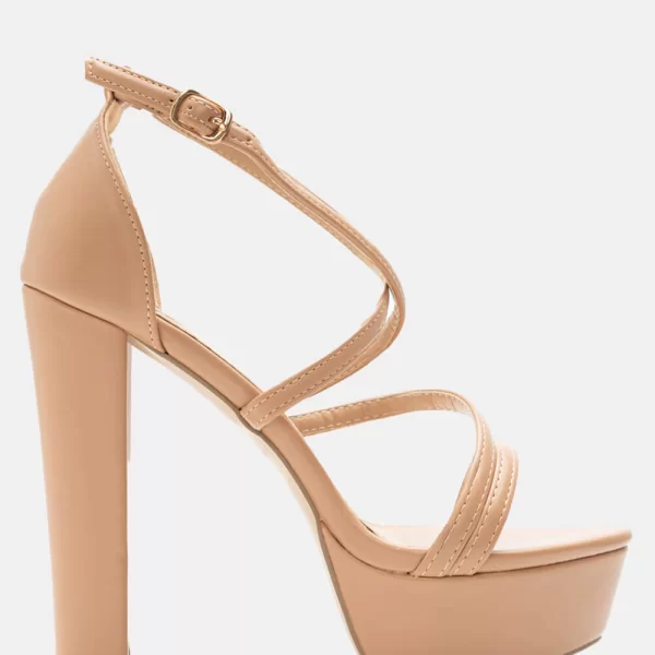 LUIGI DESIGN - Πέδιλα με Χιαστί Λουριά & Φιάπα - Μπεζ