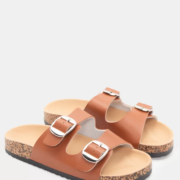 Σανδάλια Flatform με Λουράκια - Κάμελ