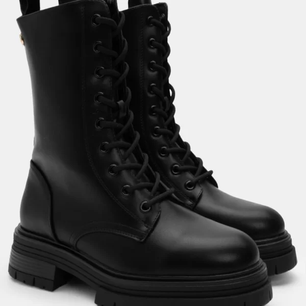 Αρβυλάκια με Τρακτερωτή Σόλα & Διακοσμητικό - Μαύρο-Ματ