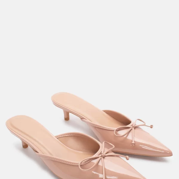 Mules Μυτερά με Φιόγκο - Nude