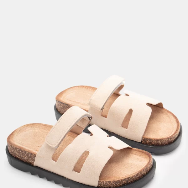 Σανδάλια Flatform με Λουράκι Scratch - Μπεζ