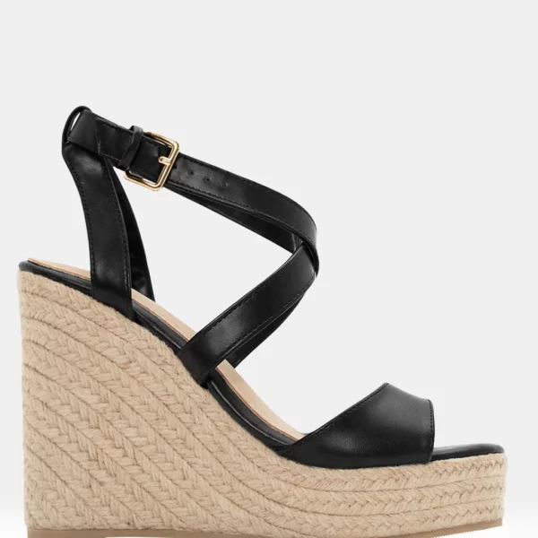 Πλατφόρμες Εσπαντρίγιες με Χιαστί Λουράκια - Μαύρο