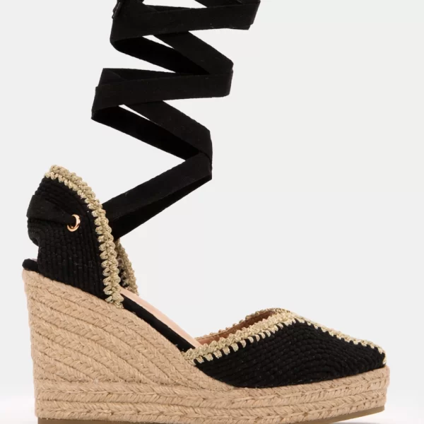 Πλατφόρμες Εσπαντρίγιες Lace Up - Μαύρο