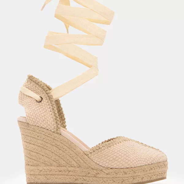 Πλατφόρμες Εσπαντρίγιες Lace Up - Μπεζ