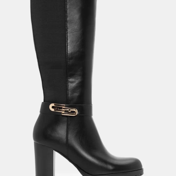 Μπότες με Λάστιχο & Διακοσμητικό Λουράκι - Μαύρο