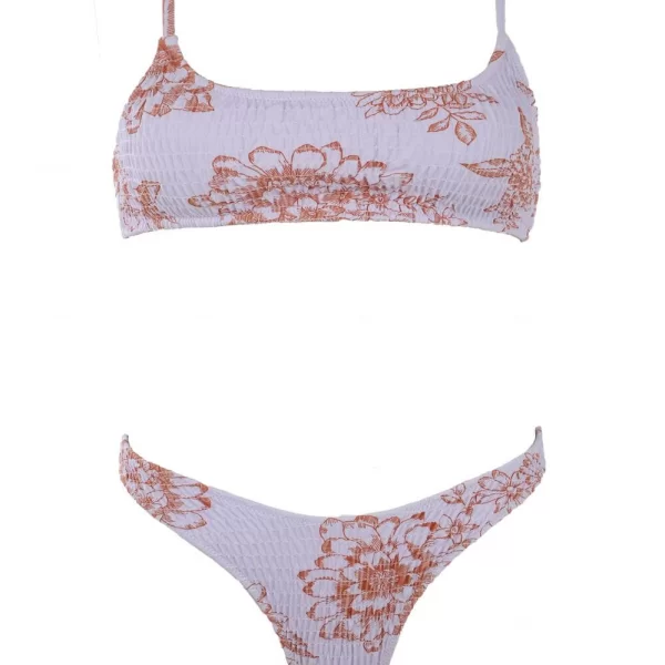 GIGI-Μαγιό Σετ Μπικίνι Γκοφρέ με Μπουστάκι - Μπεζ