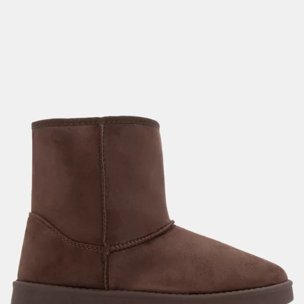 Μποτάκια με Εσωτερική Επένδυση Γούνας - Καφέ Σκούρο