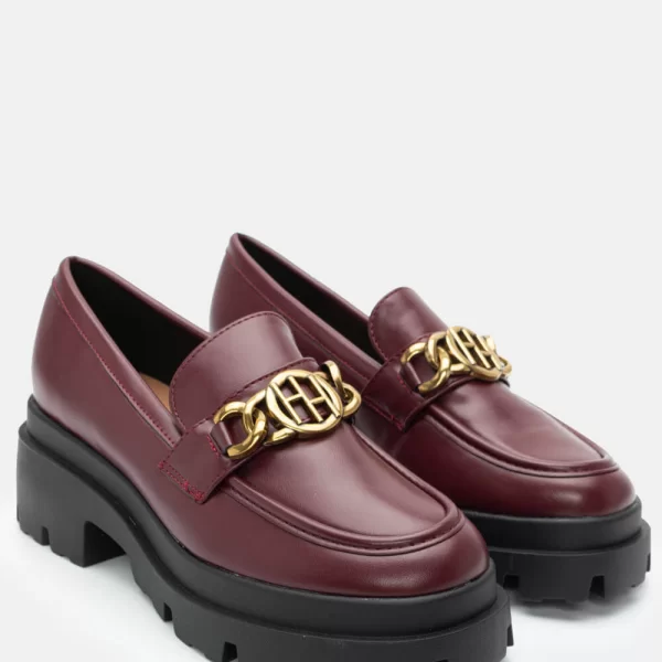 Μοκασίνια Δίσολα με Διακοσμητική Αγκράφα - Μπορντό