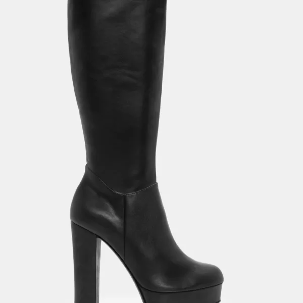 Μπότες Μονόχρωμες με Φιάπα - Μαύρο