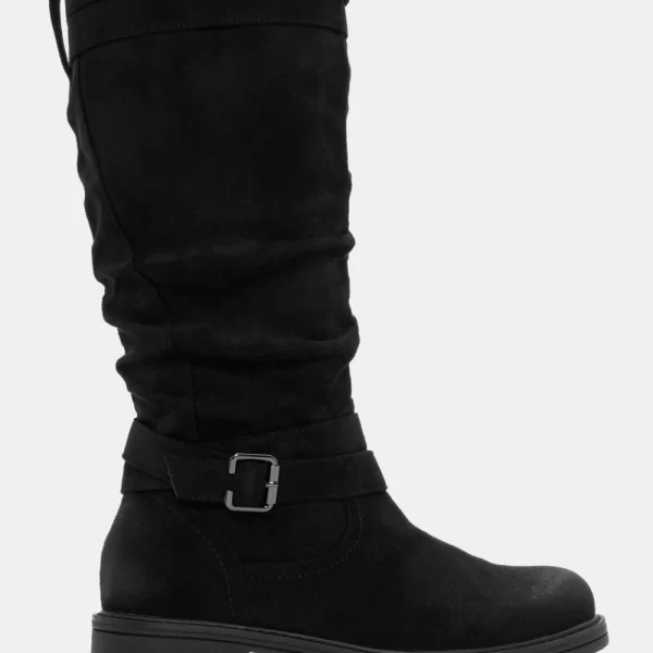 Μπότες με Διακοσμητικά Λουράκια - Μαύρο