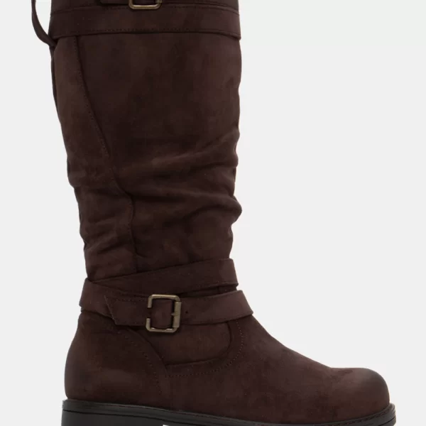 Μπότες με Διακοσμητικά Λουράκια - Καφέ Σκούρο