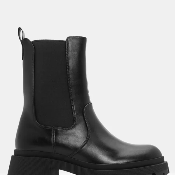 Μποτάκια Chelsea με Τρακτερωτή Σόλα - Μαύρο