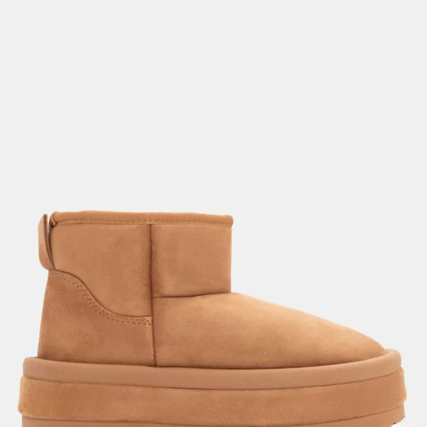 Μποτάκια Δίσολα με Εσωτερική Επένδυση Γούνας - Κάμελ