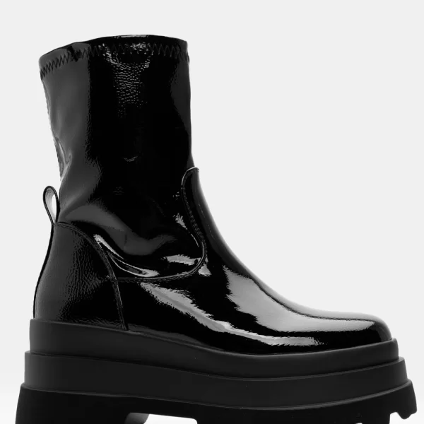 Μποτάκια Δίσολα - Μαύρο-Λουστρίνι