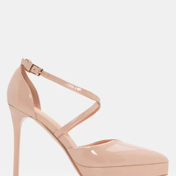 Γόβες Μυτερές με Χιαστί Λουράκια - Μπεζ