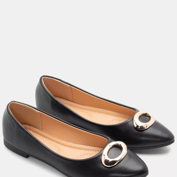 Μπαλαρίνες Μυτερές με Τόκα - Μαύρο