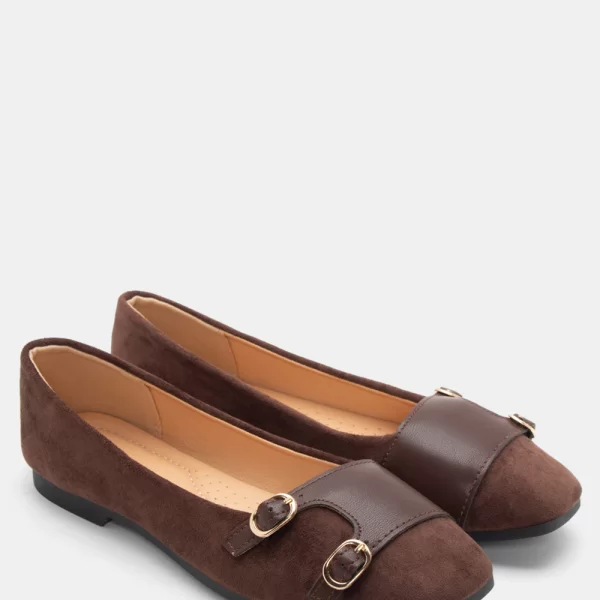 Μπαλαρίνες με Διακοσμητικό Ζωνάκι - Καφέ Σκούρο