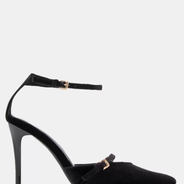 Γόβες Μυτερές με Μπαρέτα - Μαύρο