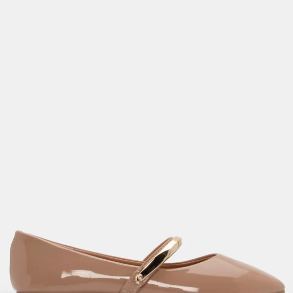 Μπαλαρίνες με Διακοσμητικό Λουράκι - Μπεζ-Σκούρο