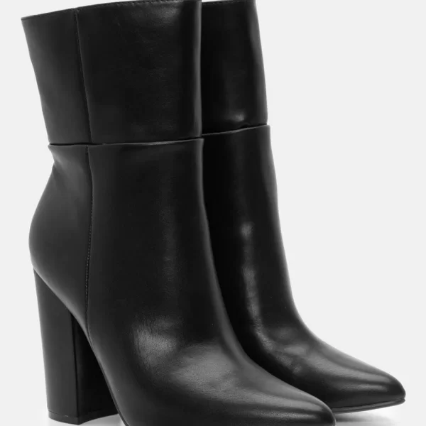 Μποτάκια Μυτερά με Ραφές - Μαύρο