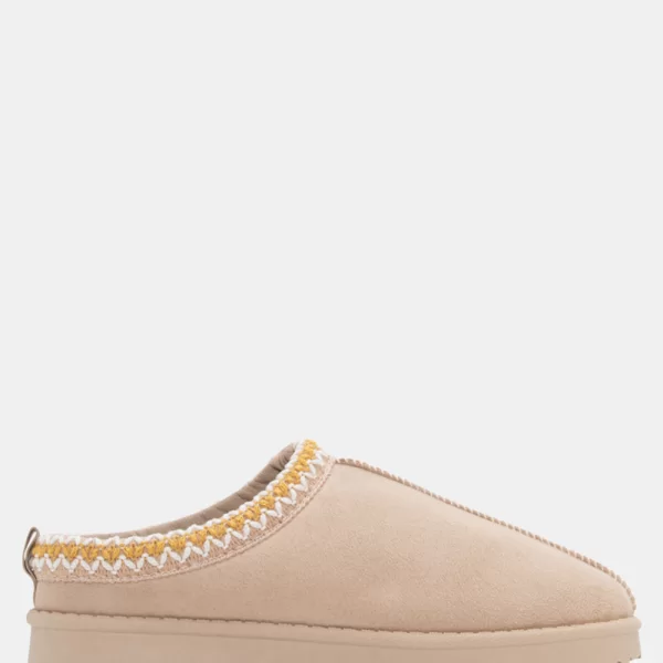 Παντόφλες με Κέντημα - Μπεζ