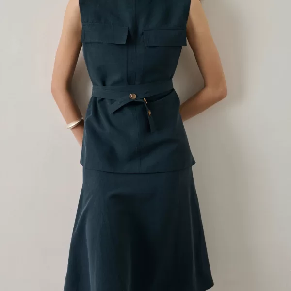 Soeur Γυναικείο Top Αμάνικο Βαμβακερό Με Αποσπώμενη Ζώνη